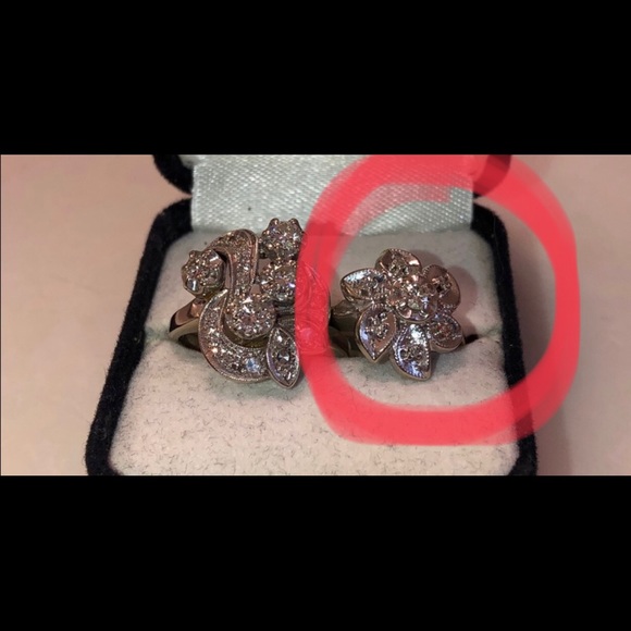 I 14K White Gold & Diamond Cocktail Ring. - Picture 2 of 3